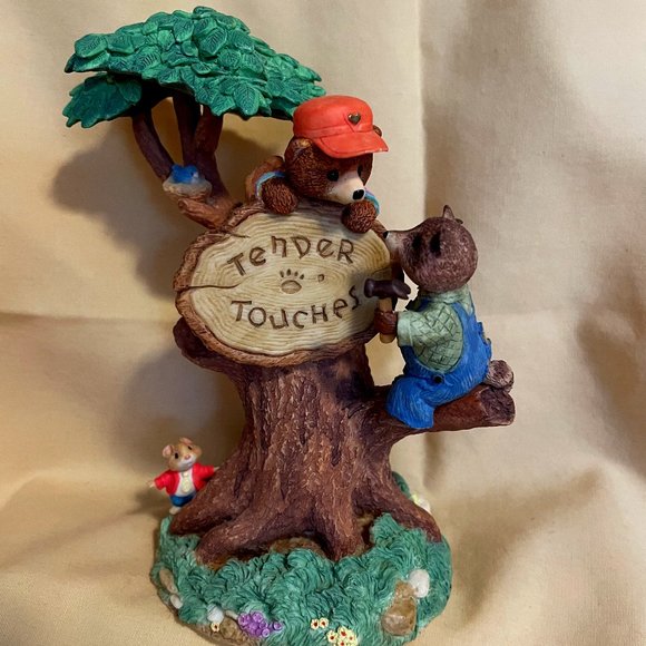 Animals in Tree Tender Touches LARGE figurine - Picture 1 of 4